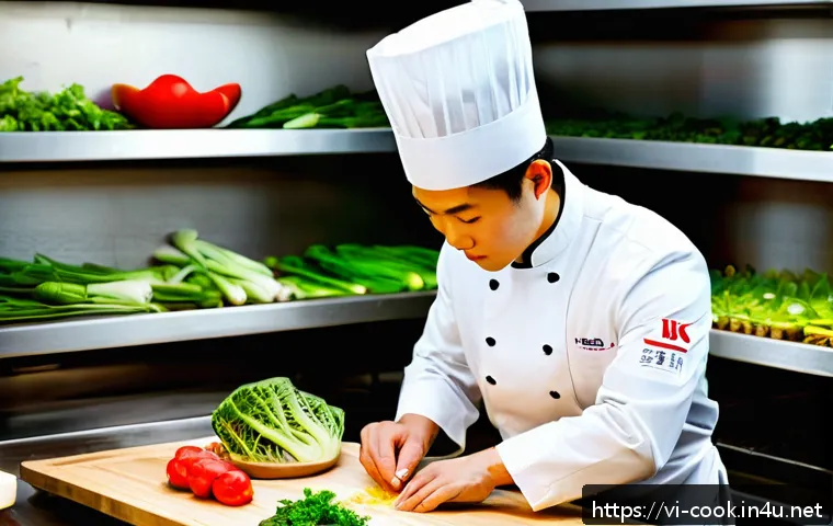 중식조리 자격증 실기 준비 기간 - A skilled Vietnamese chef in a modern kitchen preparing traditional Chinese dishes, focused on preci...